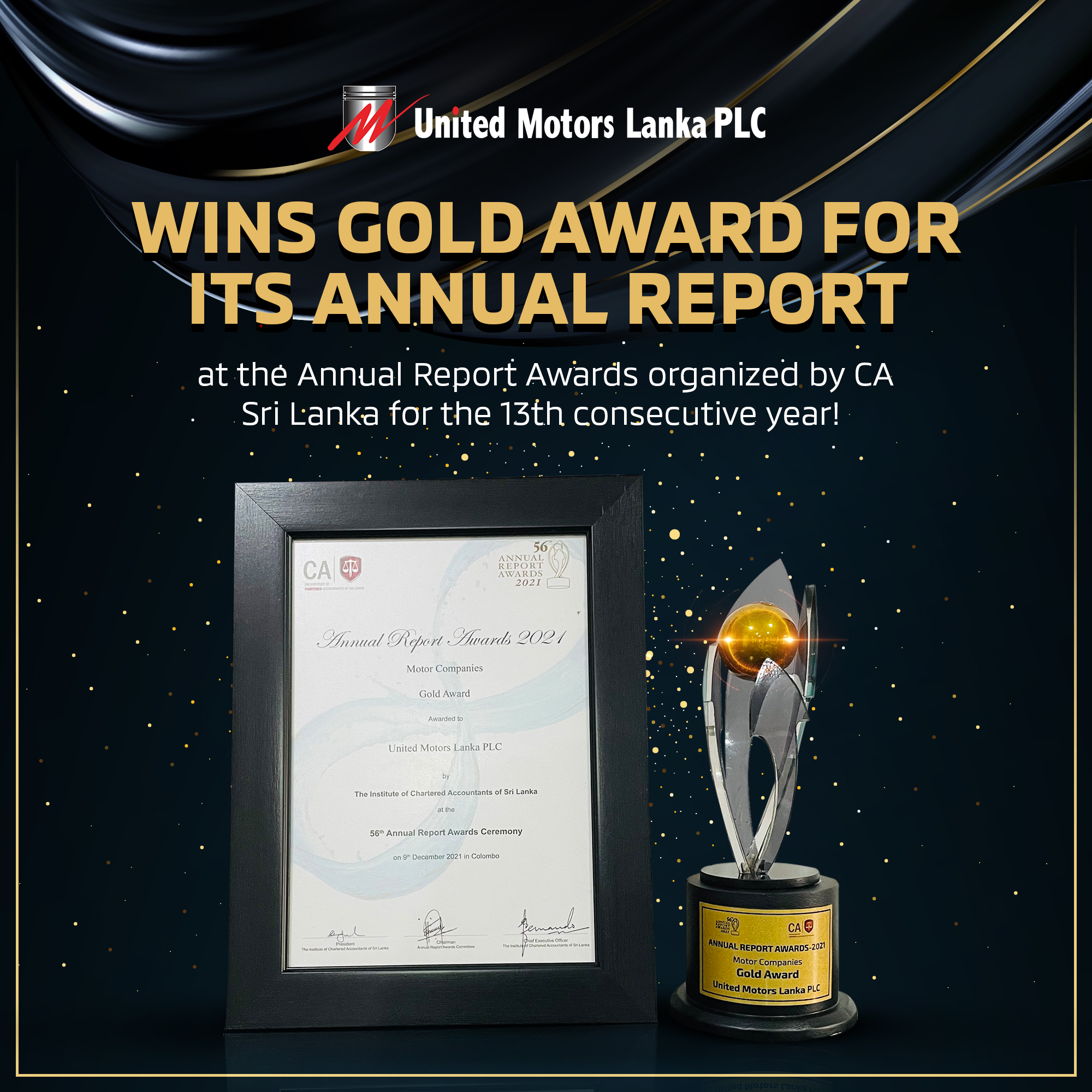 Wins Gold Award for its Annual Report