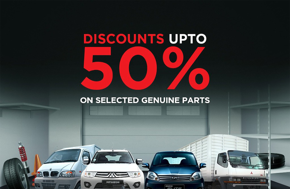Discounts up to 50% on selected genuine parts